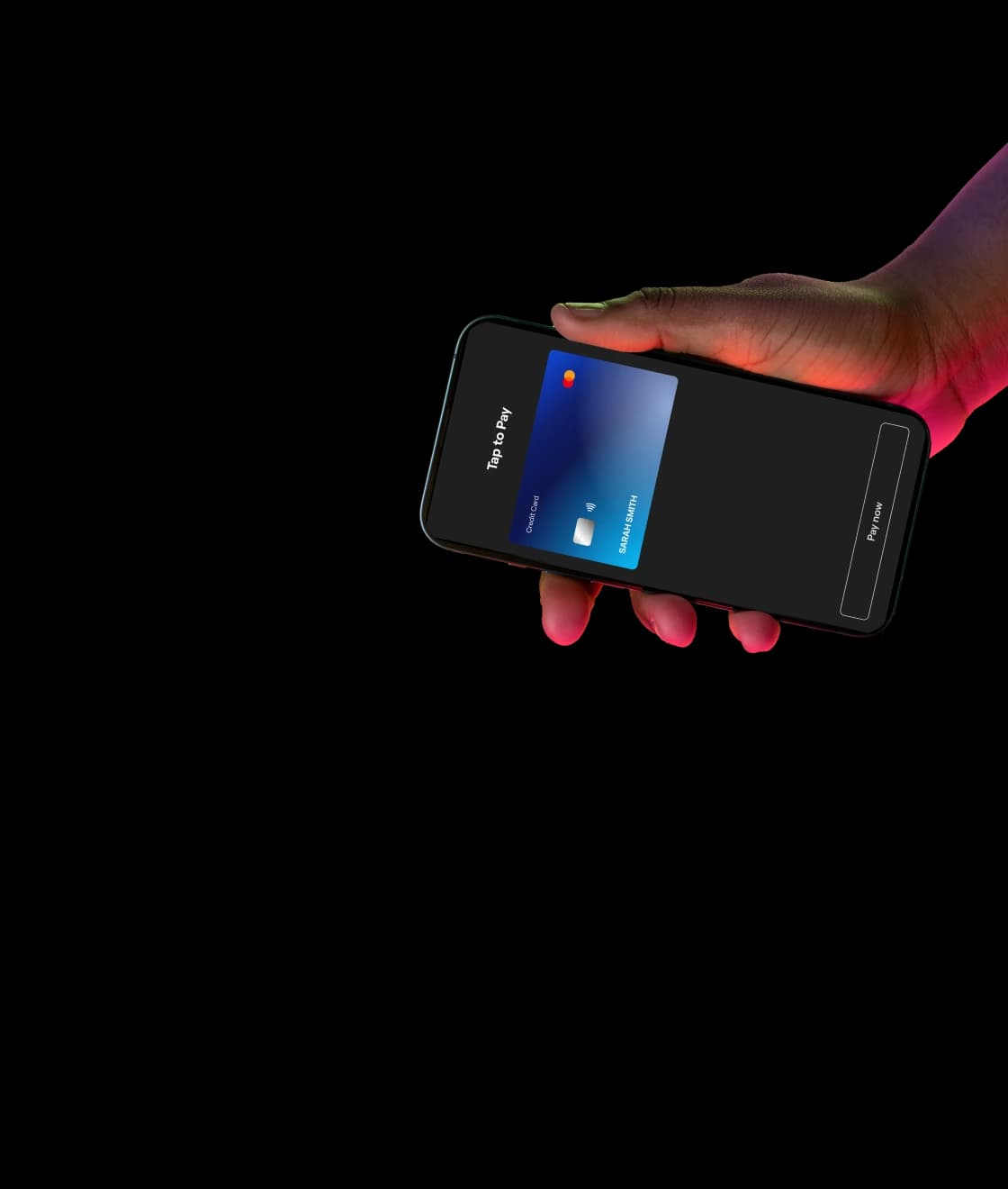 Een telefoon waarmee een betaling wordt uitgevoerd via de Salony-betaalautomaat